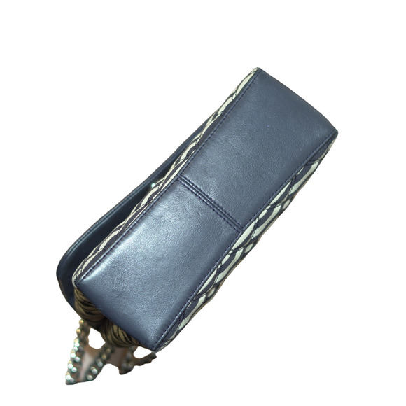 Kate Spade Natalia Medium Quilted Striped Nautical Navy White Silver Chain PRKIN - Picture 16 of 16